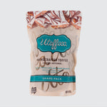 Front of Utoffeea bag with the text “Handcrafted Toffee.”