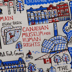 Close-up view of the Canadian Museum for Human Rights drawn on the map.