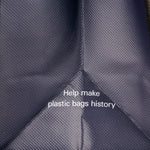 Close-up of the text “Help make plastic bags history”