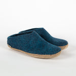 blue wool slippers