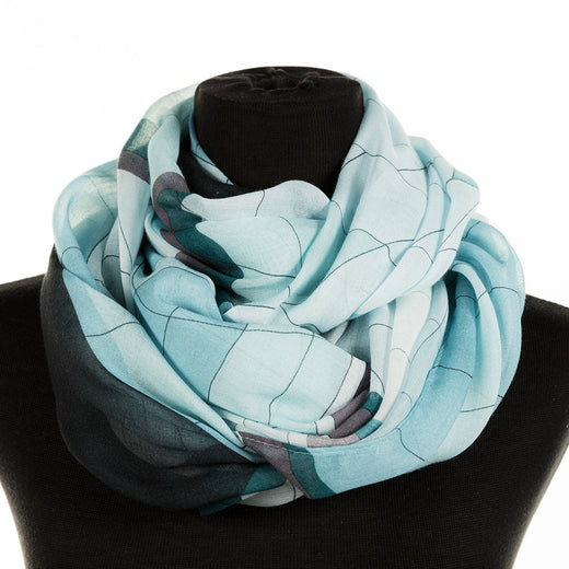 infinity scarf featuring a glass window design