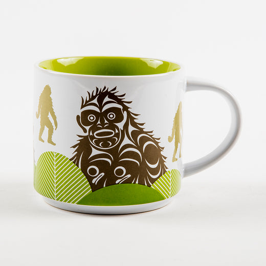 mug featuring an illustrated design of the Sasquatch