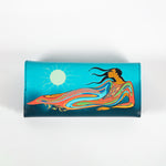 the back of a wallet featuring artwork by Indigenous artist Maxine Noel