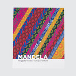 Front cover of book with the title “Mandela: Struggle for Freedom” on a colourful shwe-shwe pattern.