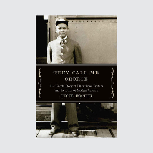 Book cover with a black and white picture of a man in uniform standing in front of a train car on the platform of a train station.